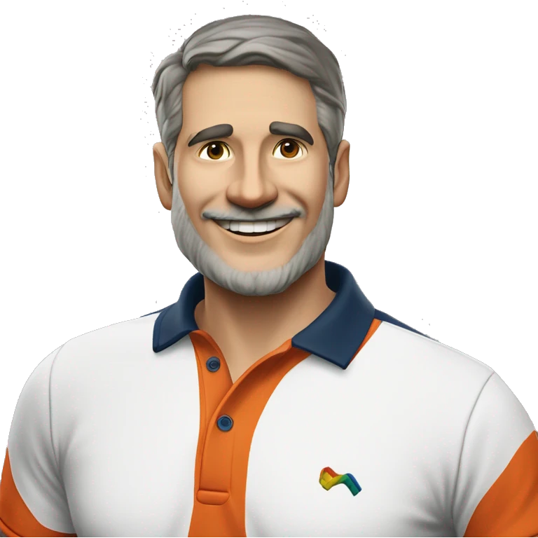 um homem camisa gola polo ail emoji
