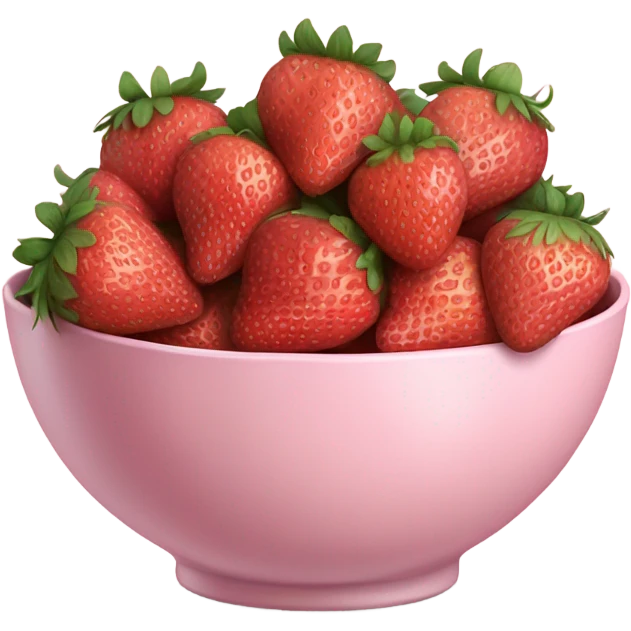 large fancy pastel pink bowl of strawberries emoji