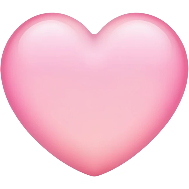 pastel pink heart with gradient and smooth rounded edges emoji