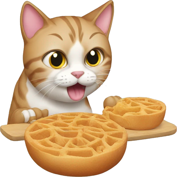 cat eats  emoji