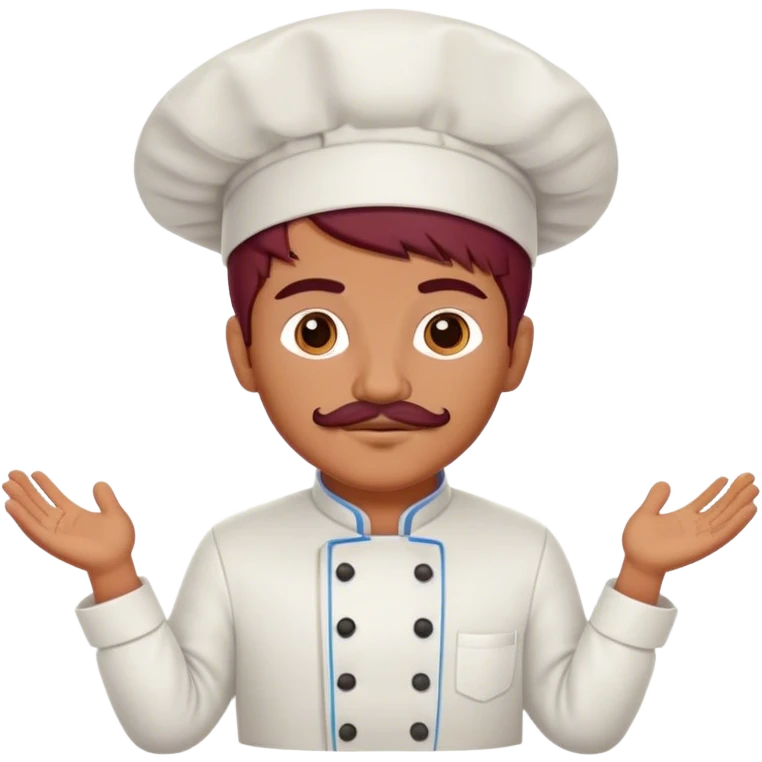 Burgundy haired mexican chef no facial hair emoji