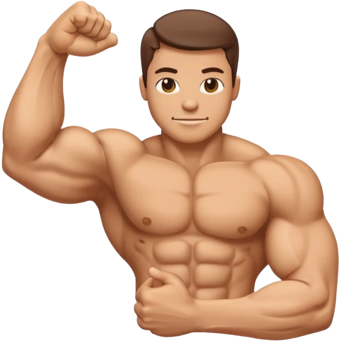 Emoji-style illustration of a single muscular arm flexing the bicep, isolated, no person attached. Smooth, clean vector style, bright flat colors, bold outlines, minimal shading, rounded shapes, high-resolution emoji aesthetic emoji