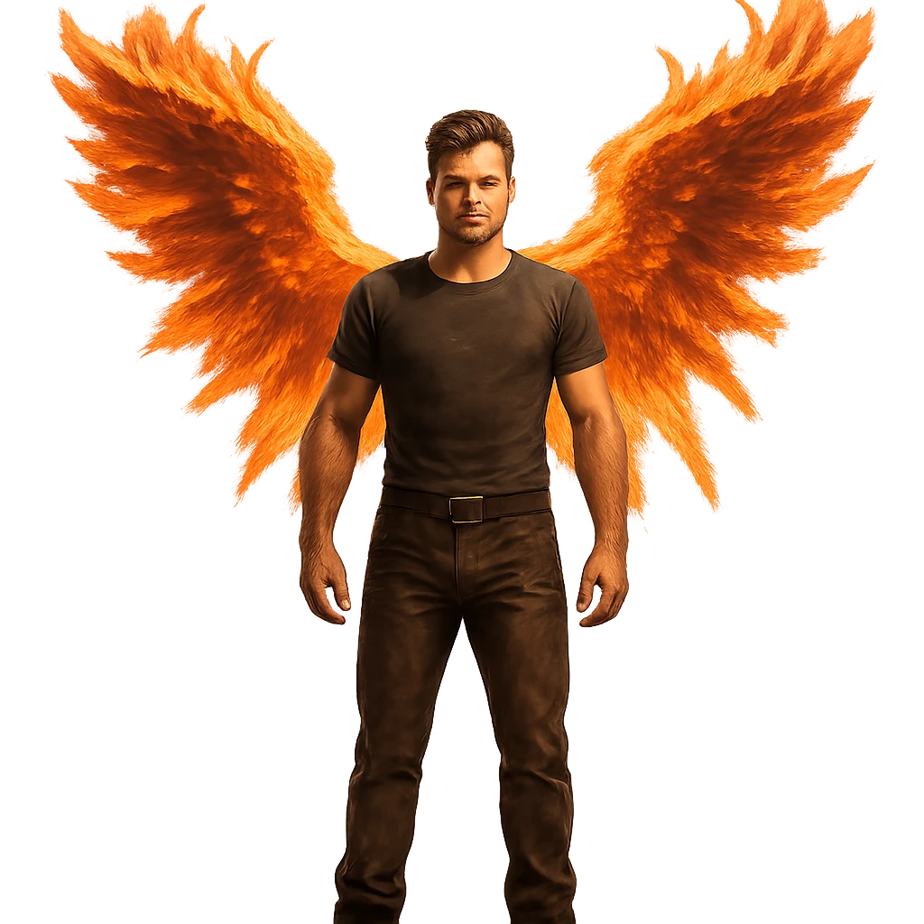 man with fire wings emoji