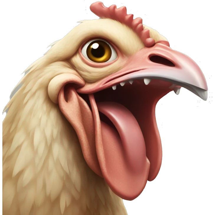 chicken with sharp teeth emoji