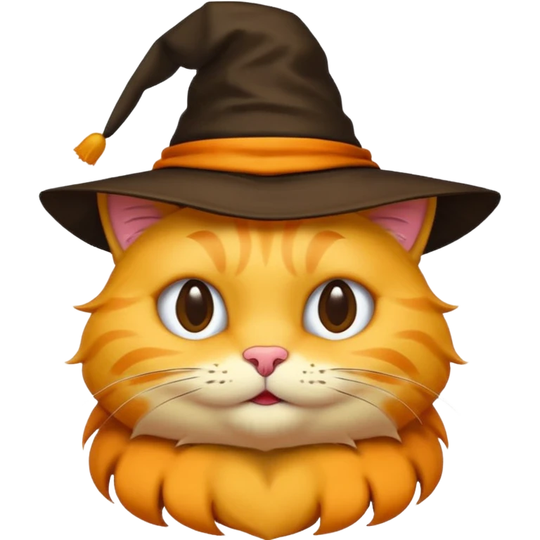 Simple yellow cat emoji wearing a sorting hat emoji