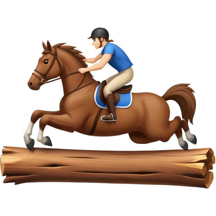 horse jumping a log  emoji