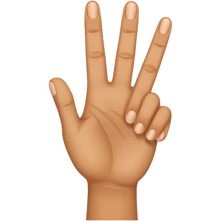 a finger holding up 3 fingers emoji