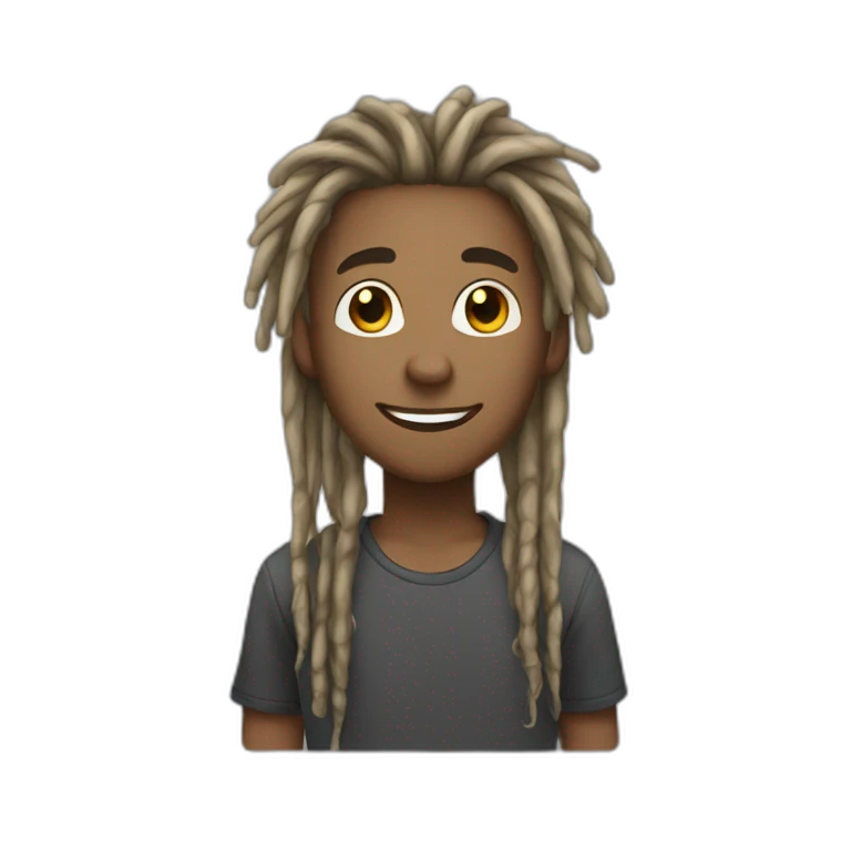 a dreadlock hair boy happy emoji