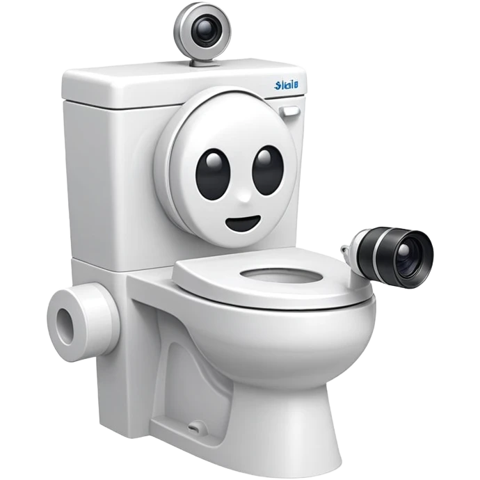 skibidi toilet character, anthropomorphic toilet with camera head emoji