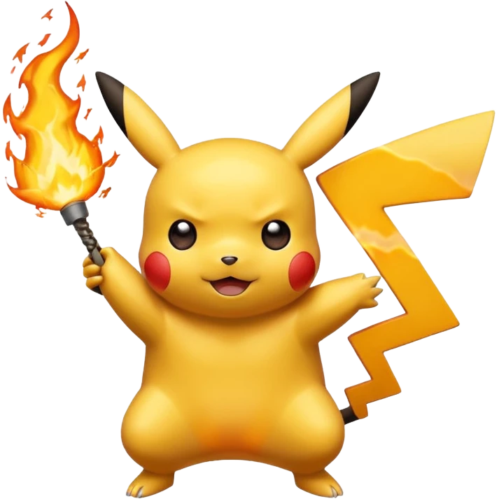 pokemon pikachu doing a fire attack emoji