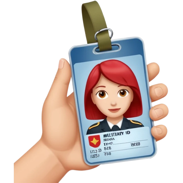 военный билет в руке крассный без человека, просто рука и в ней билет  emoji