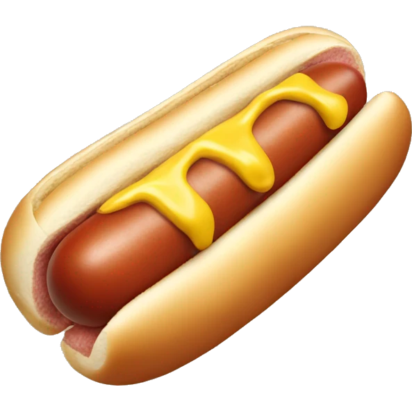 Hotdog with mayo coming out of tip emoji