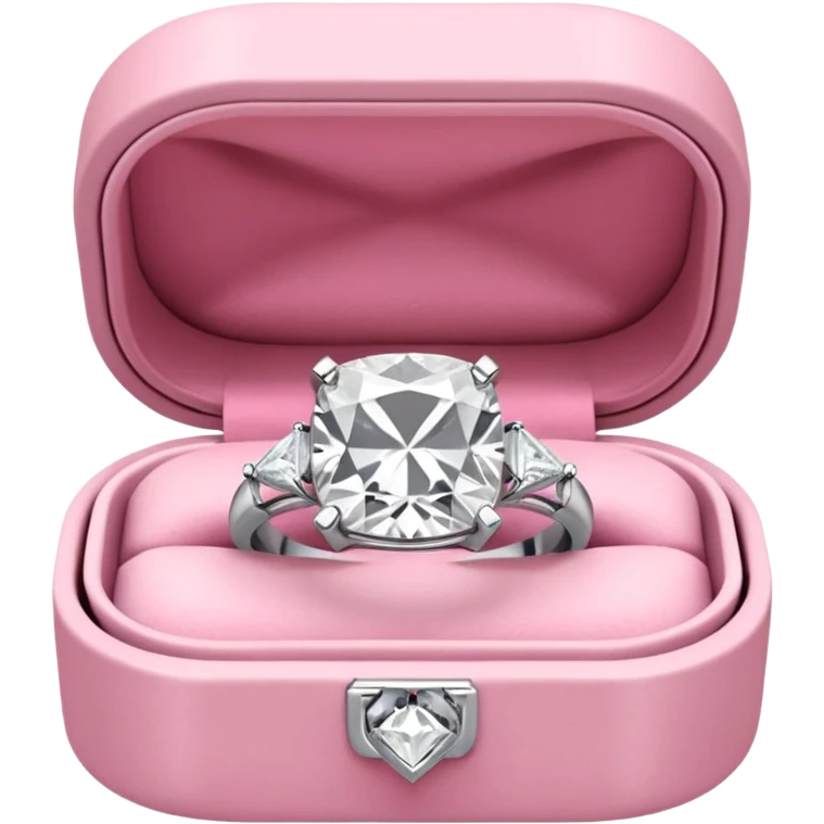 all white diamond ring, light pink box emoji