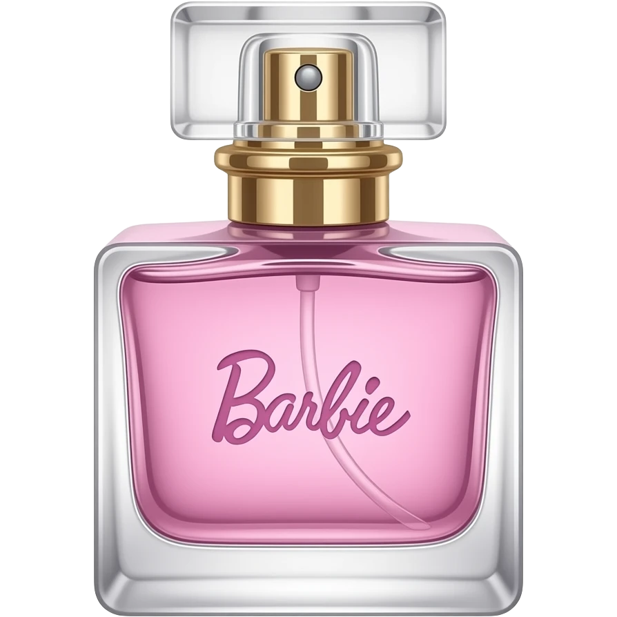 pink, blue, yellow, green, purpleaa cute aesthetic perfume bottle with soft pink glass, elegant design, glossy texture, inspired by Barbie colour palette emoji