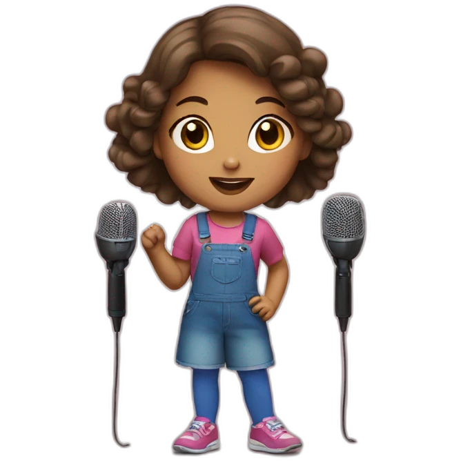 girl child with microphones emoji