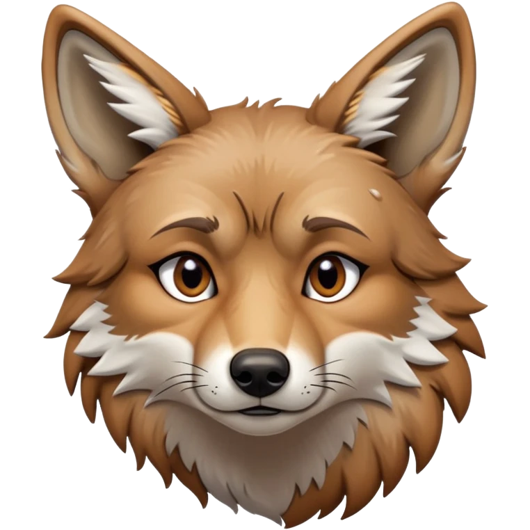 Sad coyote with tears streaming down the face emoji