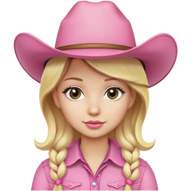 Girl with pink cowboy hat and blonde hair emoji
