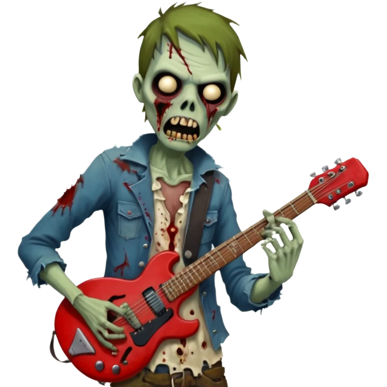 Zombie guitarist – ragged clothes emoji