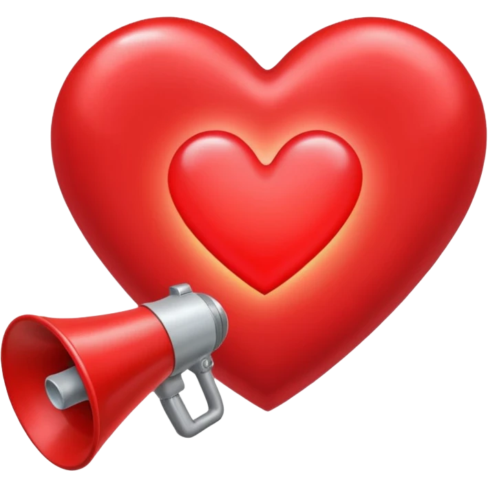 heart with K-pop fan chant megaphone emoji