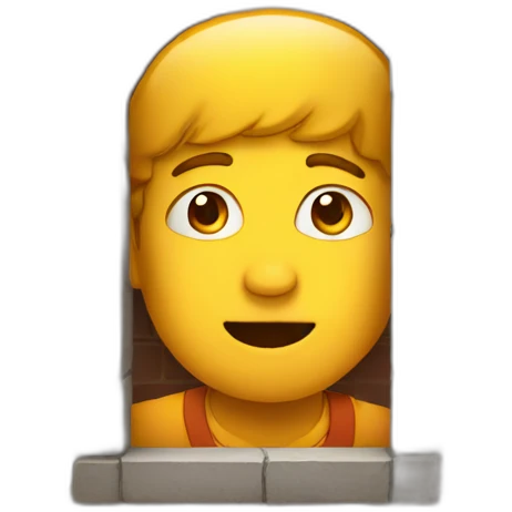 Man peeking over wall emoji