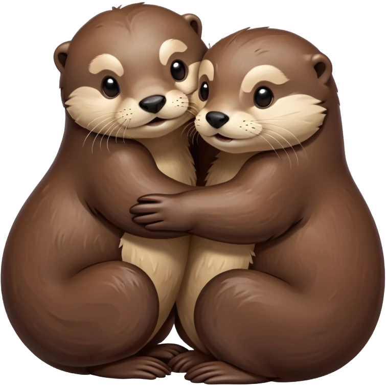 otters hugging eachother emoji