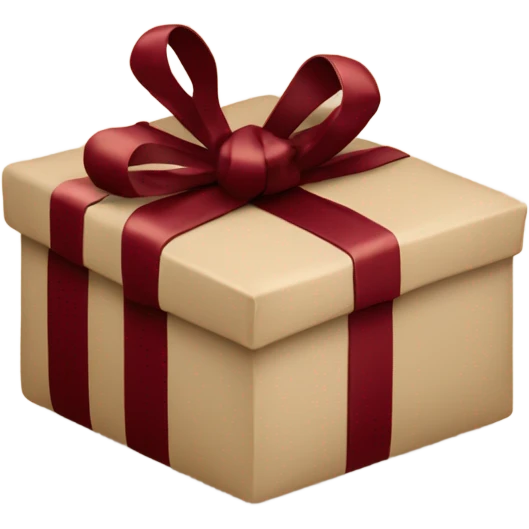 burgundy Christmas gifts under a beige tree emoji