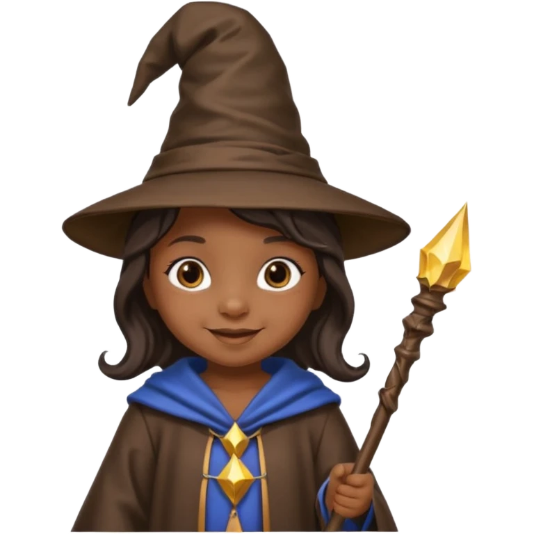 black baby girl wizard with staff emoji