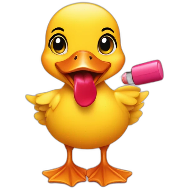 duckling holding lipstick emoji