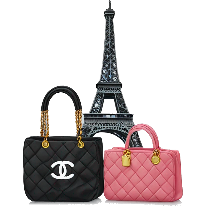 Chanel bag and Eiffel Tower  emoji