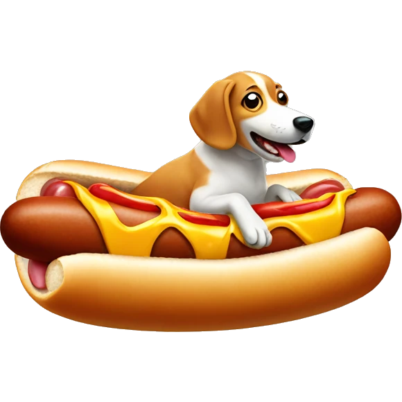 Dog riding hot dog  emoji