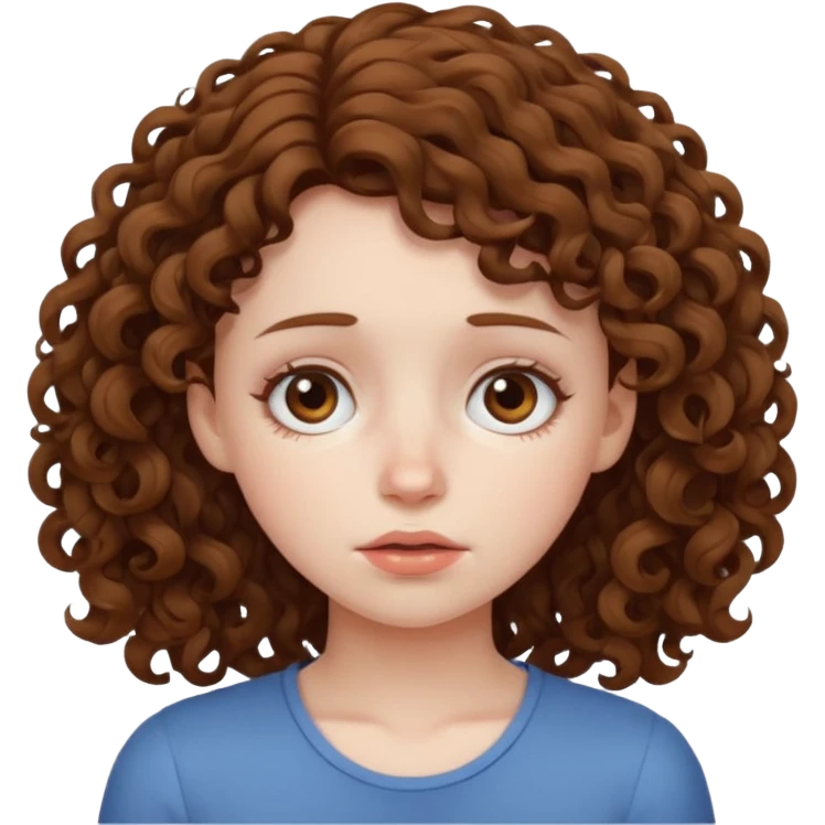 Tired curly hair girl emoji