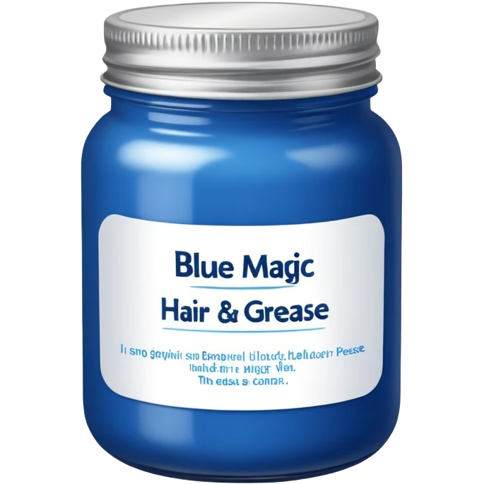 Blue jar words “Blue magic” on the label hair grease  emoji