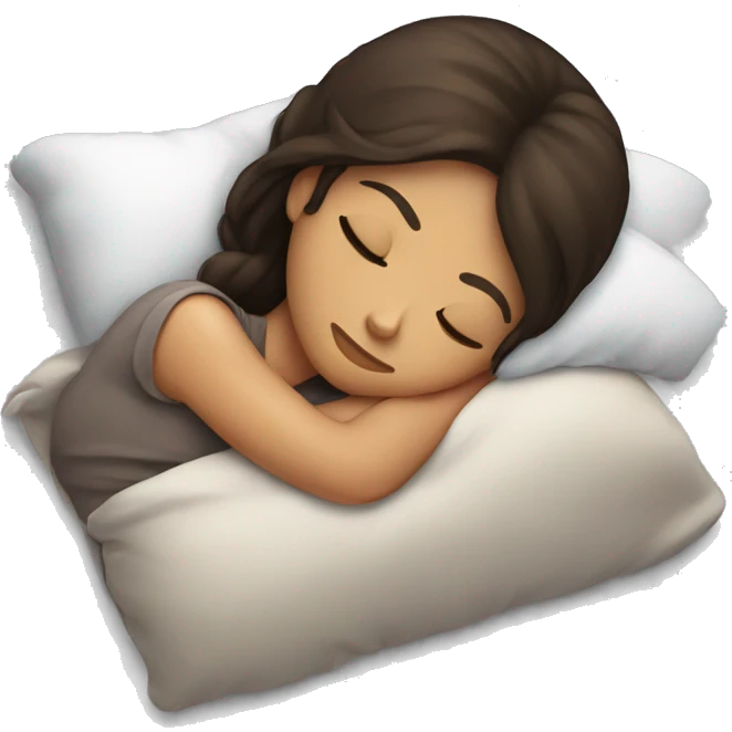 Brunette girl sleeping emoji