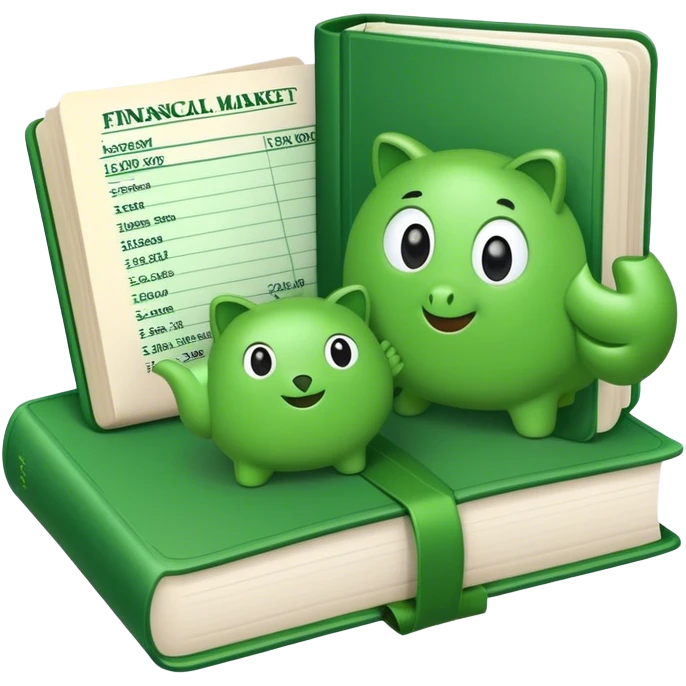 green books guides about stock market emoji