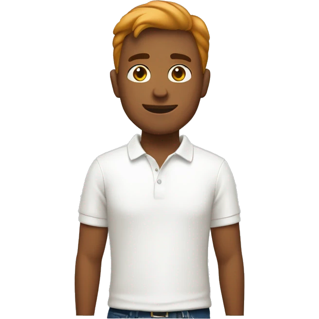 a russet guy in a white polo
 emoji