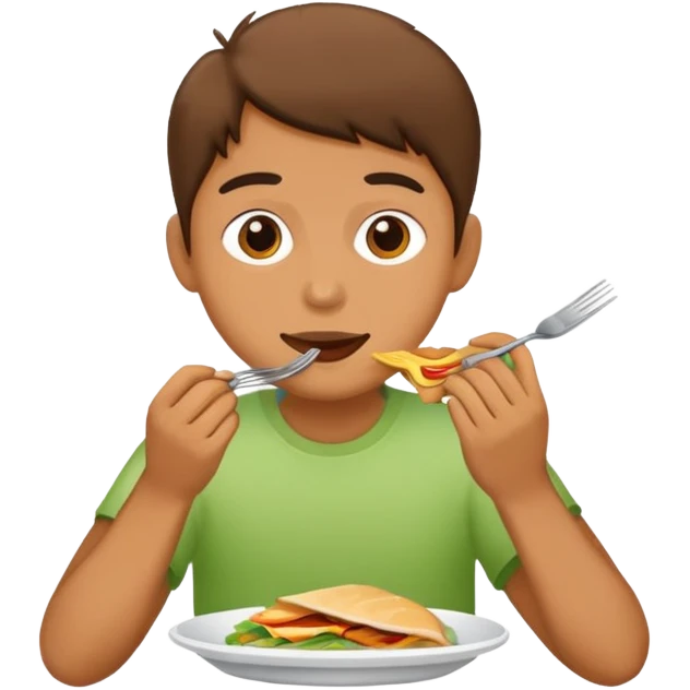 Person eating lunch emoji