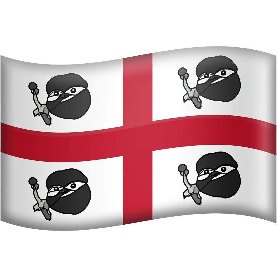 Fai la bandiera della Sardegna vera, cioè la croce rossa e le 4 facce nere emoji