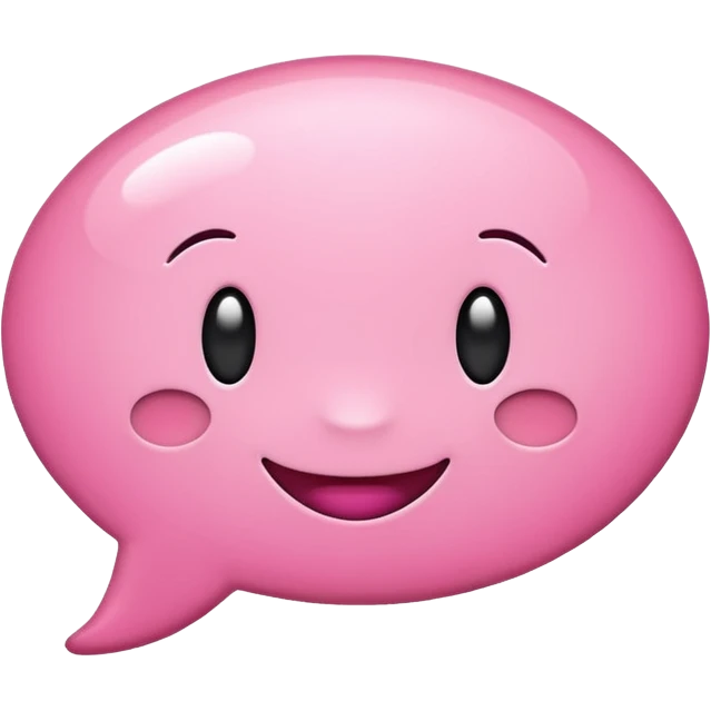 Pink Speech bubble happy emoji