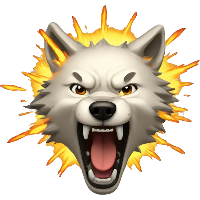 Exploding Head Wolf emoji