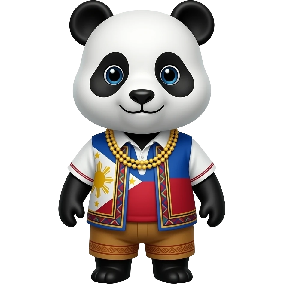 panda in filipino traditional clothe half body front facing emoji