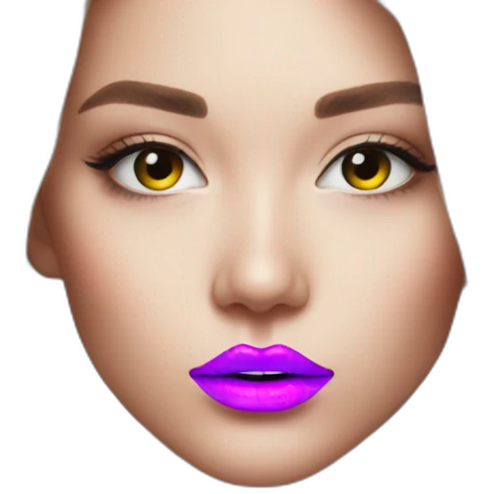 neon light lips emoji