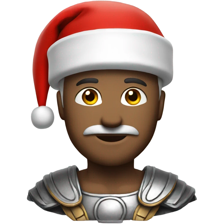white spartan male wearing red santa hat emoji