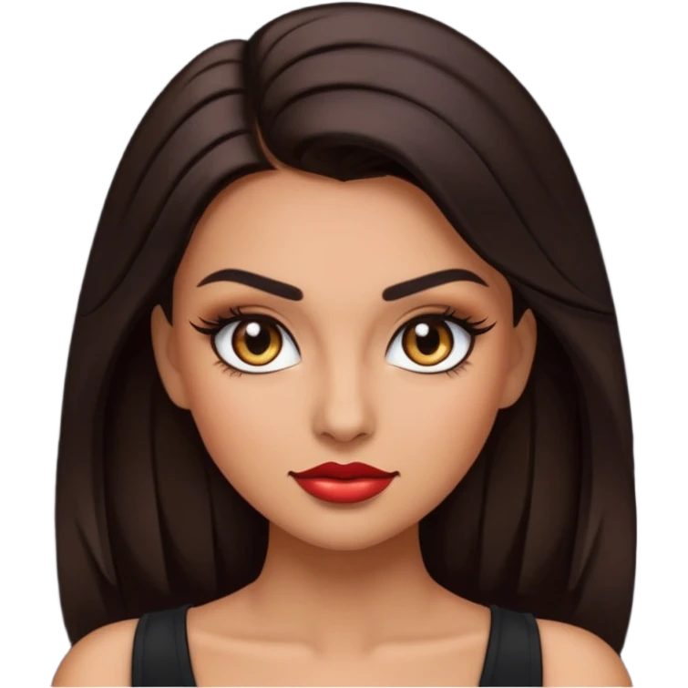 baddie emoji with confident smirk, long lashes, glossy makeup, hand on face, fierce vibe


 emoji