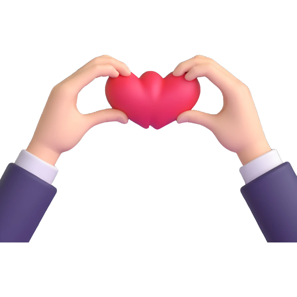 two hands forming a heart emoji