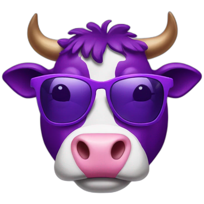 purple cow with sunglasses emoji