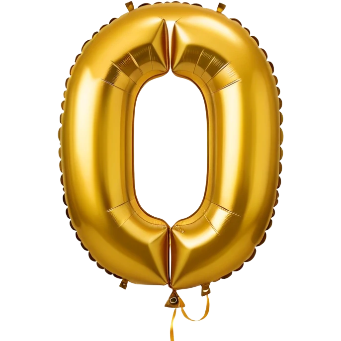 the number 0 in gold balloons emoji