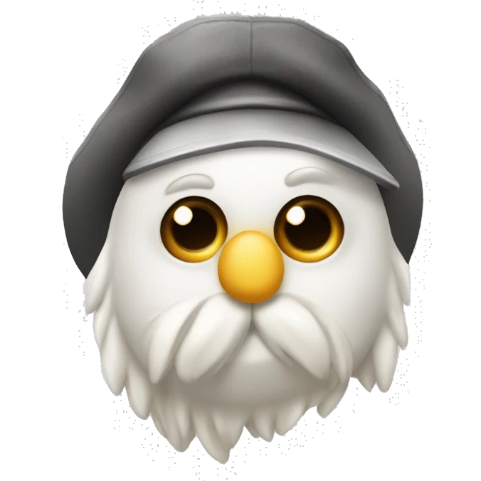 Emoji de una oveja blanca que tenga una gorra que diga LOD emoji