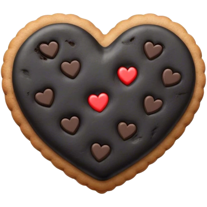Black cookie heart emoji