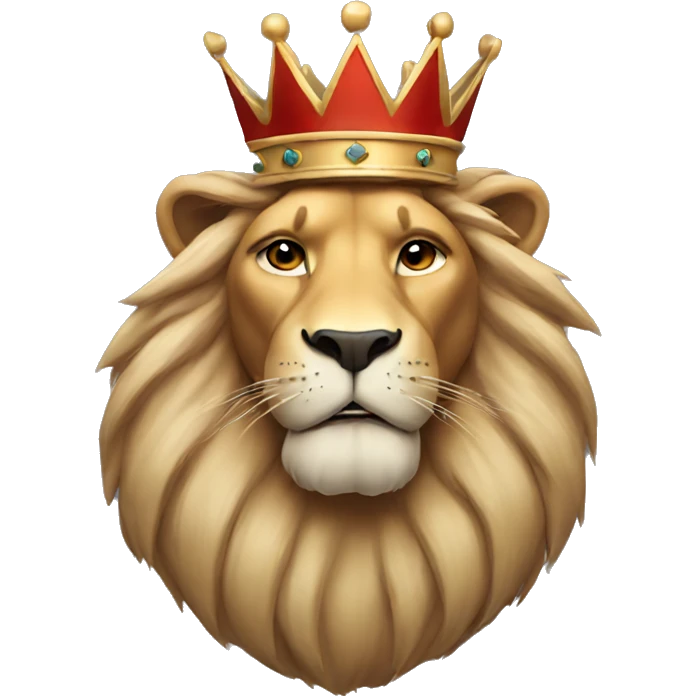 Lion head with crown on the head emoji
