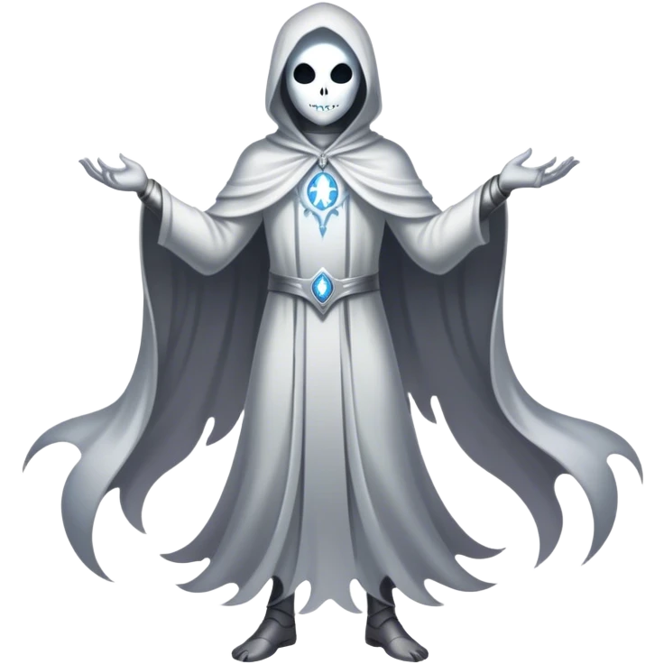Full body, Cinematic and Ultra realistic 32k HD hauntingly beautiful specter with Balanced features, highly detailed, glowing with silver light, high shine, remembrance, a painting of white silver, fanciful, enchanting. The image is so lifelike it could leap off the canvas at any moment emoji